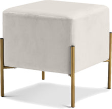 Load image into Gallery viewer, Isla Cream Velvet Ottoman/Stool
