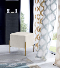 Load image into Gallery viewer, Isla Black Velvet Ottoman/Stool