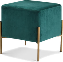 Load image into Gallery viewer, Isla Green Velvet Ottoman/Stool