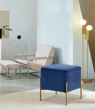Load image into Gallery viewer, Isla Black Velvet Ottoman/Stool