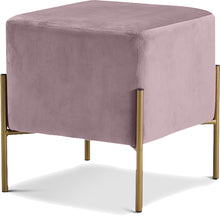 Load image into Gallery viewer, Isla Pink Velvet Ottoman/Stool