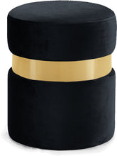 Load image into Gallery viewer, Hailey Black Velvet Ottoman/Stool