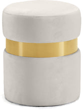 Load image into Gallery viewer, Hailey Black Velvet Ottoman/Stool