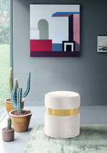 Load image into Gallery viewer, Hailey Black Velvet Ottoman/Stool