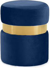 Load image into Gallery viewer, Hailey Black Velvet Ottoman/Stool