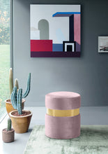Load image into Gallery viewer, Hailey Black Velvet Ottoman/Stool