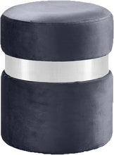 Load image into Gallery viewer, Hailey Black Velvet Ottoman/Stool