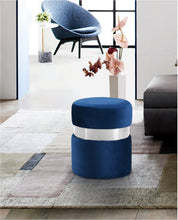 Load image into Gallery viewer, Hailey Black Velvet Ottoman/Stool