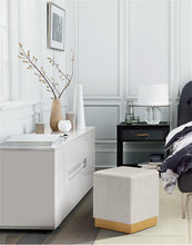 Load image into Gallery viewer, Jax Black Velvet Ottoman/Stool