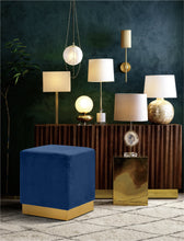 Load image into Gallery viewer, Jax Black Velvet Ottoman/Stool