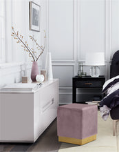 Load image into Gallery viewer, Jax Black Velvet Ottoman/Stool