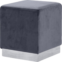 Load image into Gallery viewer, Jax Black Velvet Ottoman/Stool