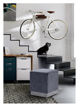 Load image into Gallery viewer, Jax Black Velvet Ottoman/Stool