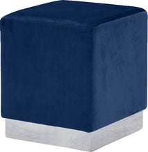 Load image into Gallery viewer, Jax Black Velvet Ottoman/Stool