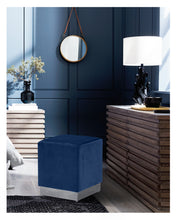 Load image into Gallery viewer, Jax Black Velvet Ottoman/Stool