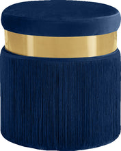 Load image into Gallery viewer, Yasmine Grey Velvet Ottoman/Stool