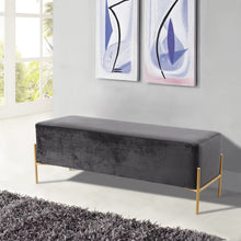 Load image into Gallery viewer, Isla Black Velvet Bench