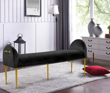 Load image into Gallery viewer, Owen Black Velvet Bench
