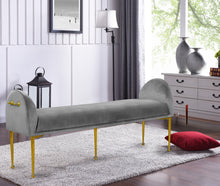 Load image into Gallery viewer, Owen Black Velvet Bench