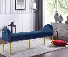 Load image into Gallery viewer, Owen Black Velvet Bench