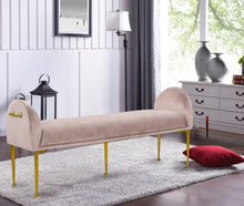 Load image into Gallery viewer, Owen Black Velvet Bench