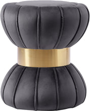 Load image into Gallery viewer, Vino Black Velvet Ottoman/Stool