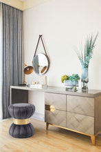 Load image into Gallery viewer, Vino Black Velvet Ottoman/Stool