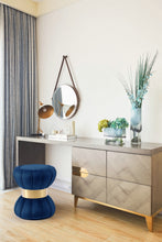 Load image into Gallery viewer, Vino Black Velvet Ottoman/Stool