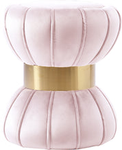 Load image into Gallery viewer, Vino Pink Velvet Ottoman/Stool