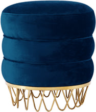 Load image into Gallery viewer, Revolve Black Velvet Ottoman/Stool