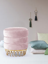 Load image into Gallery viewer, Revolve Black Velvet Ottoman/Stool