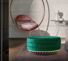 Load image into Gallery viewer, Revolve Green Velvet Ottoman/Coffee Table