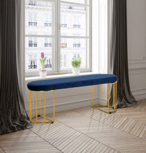 Load image into Gallery viewer, Gio Navy Velvet Bench