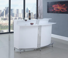 Load image into Gallery viewer, Contemporary White Bar Unit With Stemware Racks