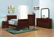 Load image into Gallery viewer, Louis Philippe Traditional Red Brown Sleigh Twin Bed