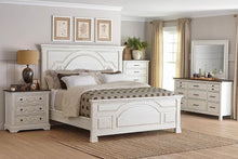 Load image into Gallery viewer, Traditional Vintage White Queen Bed