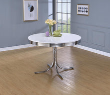 Load image into Gallery viewer, Retro White and Chrome Dining Table