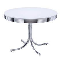 Load image into Gallery viewer, Retro White and Chrome Dining Table