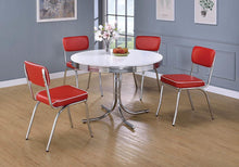 Load image into Gallery viewer, Retro White and Chrome Dining Table
