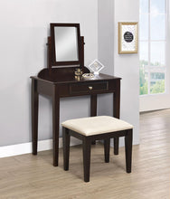 Load image into Gallery viewer, Transitional Espresso Vanity and Stool