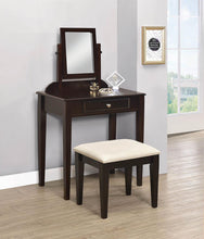 Load image into Gallery viewer, Transitional Espresso Vanity and Stool