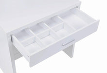 Load image into Gallery viewer, Contemporary White Vanity and Upholstered Stool Set