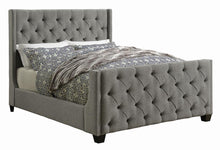Load image into Gallery viewer, Palma Light Grey Upholstered Queen Bed