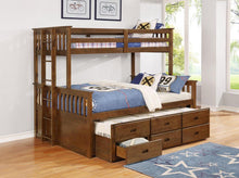 Load image into Gallery viewer, Atkin Weathered Walnut Twin XL-over-Queen Bunk Bed