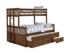 Load image into Gallery viewer, Atkin Weathered Walnut Twin XL-over-Queen Bunk Bed