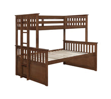 Load image into Gallery viewer, Atkin Weathered Walnut Twin XL-over-Queen Bunk Bed