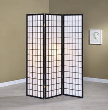 Load image into Gallery viewer, Transitional Three-Panel Black Folding Screen