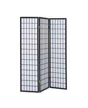 Load image into Gallery viewer, Transitional Three-Panel Black Folding Screen