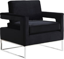 Load image into Gallery viewer, Noah Black Velvet Accent Chair