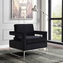 Load image into Gallery viewer, Noah Black Velvet Accent Chair